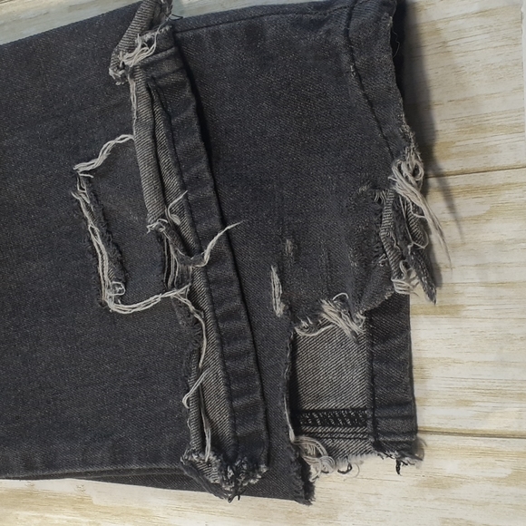 Rock N Run Slim Straight Gray Jeans Destroyed Cuffs Men's Size 32x28 - Picture 10 of 16